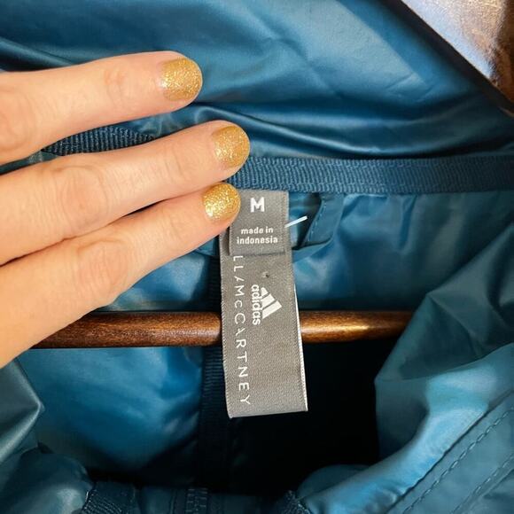Stella McCartney x Adidas Nylon Pullover Half Zip Atheltic Jacket Hooded Blue M - Picture 5 of 9